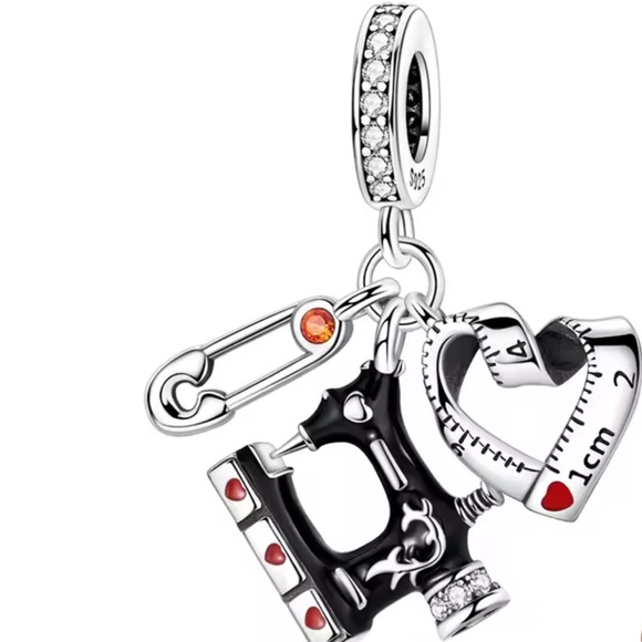 🌟 S925 Sterling Silver Sewing Machine Charm - Picture 2 of 9